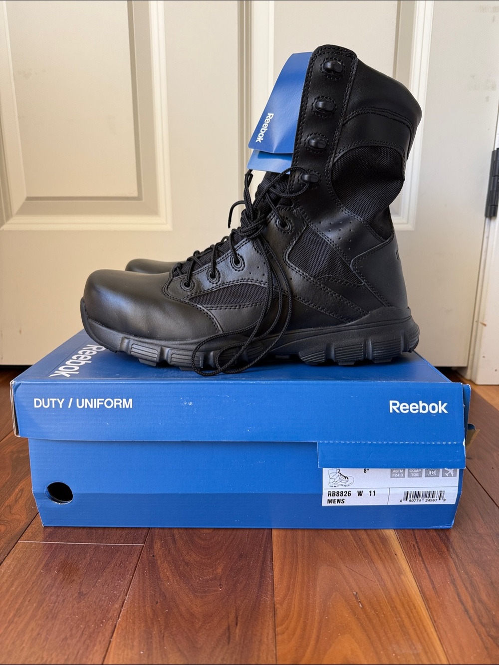 NWT Reebok Men's Black Tactical Duty Boots with Lace-Up Ankle Support Size 11